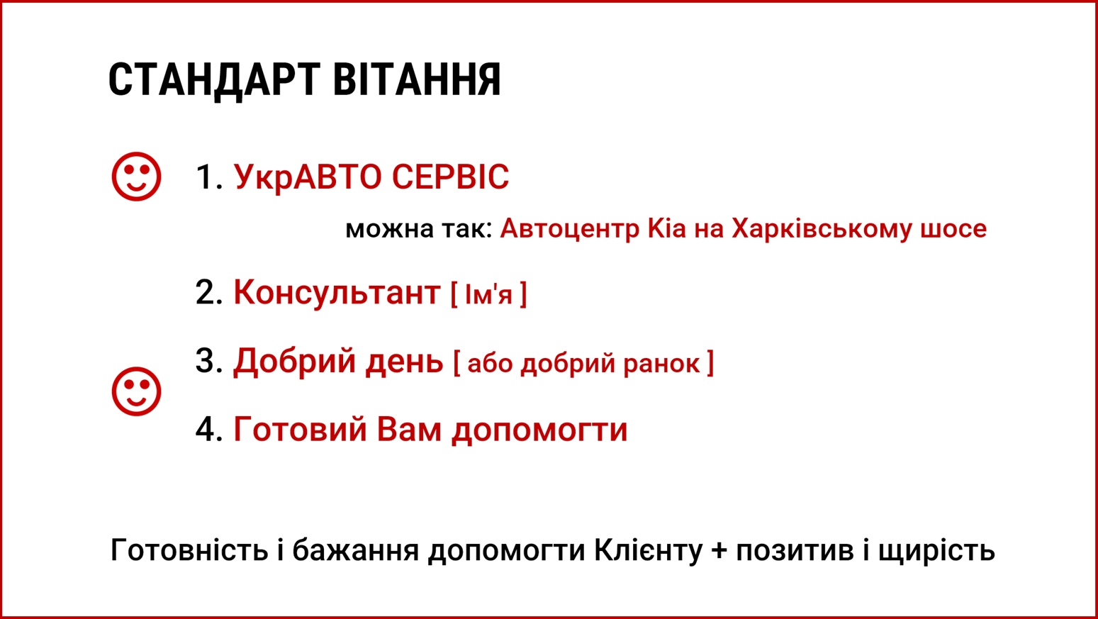 стандарт вітання